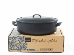 SFINX Smaltovaný oválný pekáč s poklicí BSE 32 cm 
