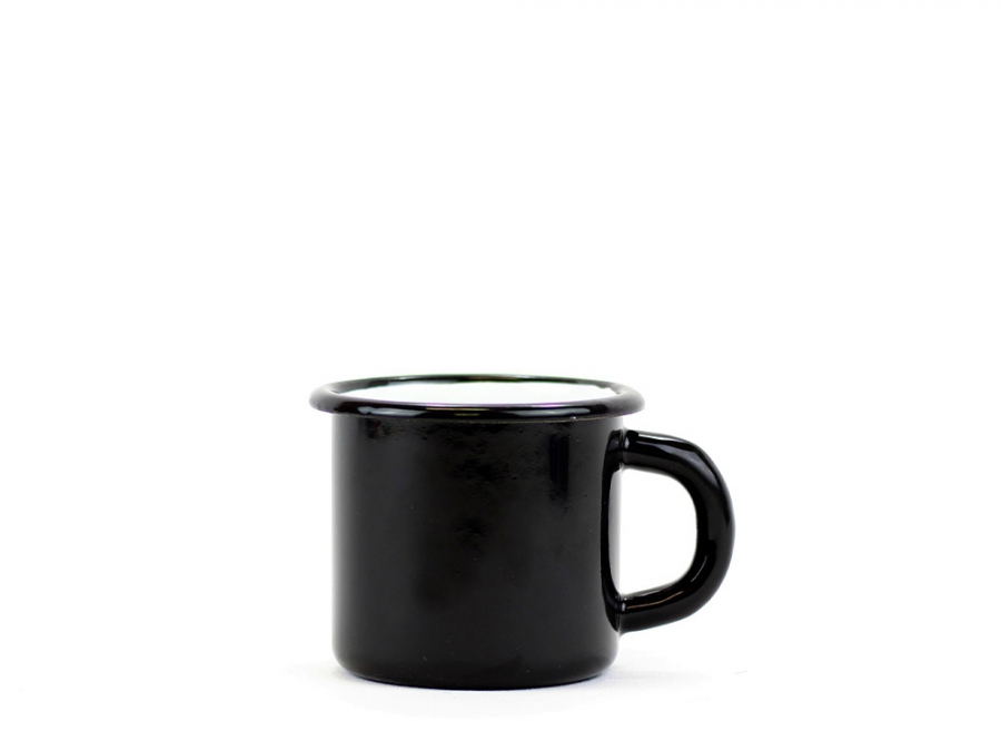 Smaltovaný hrnek 7cm/ 0,25l černý, vyrobeno pro BELIS/SFINX