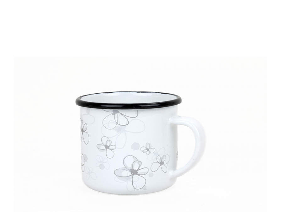 BELIS Smaltovaný hrnek PREMIUM bílý 8 cm/0,35l