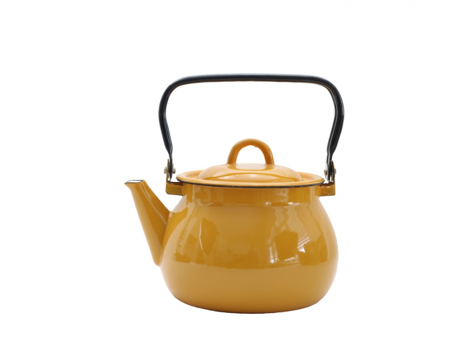 Smaltovaný čajník hořčicový 2,5l, vyrobeno pro BELIS/SFINX
