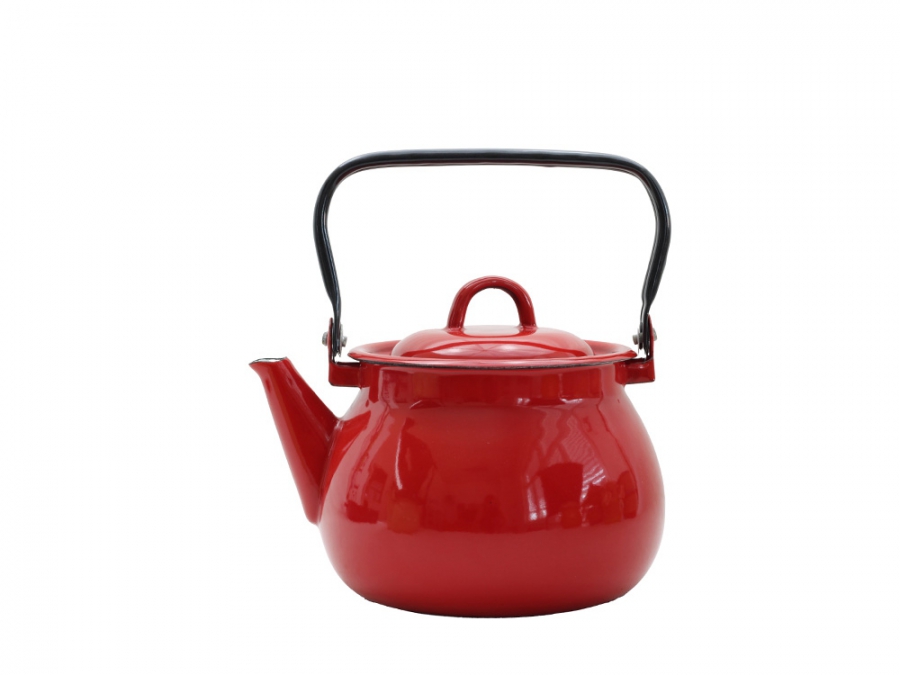 Smaltovaný čajník červený 2,5l, vyrobeno pro BELIS/SFINX
